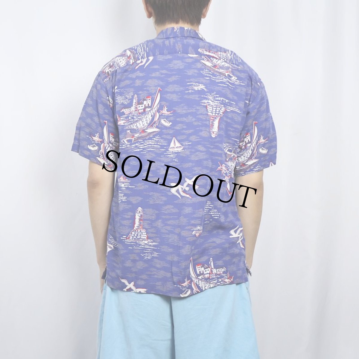 画像3: POLO Ralph Lauren オールオーバーパターン レーヨンアロハシャツ M (3)