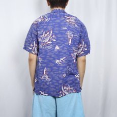 画像3: POLO Ralph Lauren オールオーバーパターン レーヨンアロハシャツ M (3)
