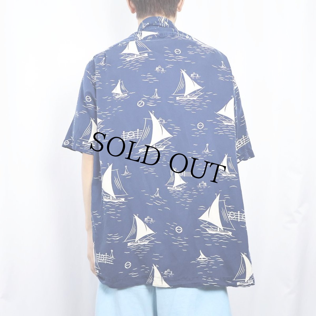 画像3: 90's〜 POLO Ralph Lauren オールオーバーパターン シルク×コットンアロハシャツ M (3)