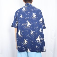 画像3: 90's〜 POLO Ralph Lauren オールオーバーパターン シルク×コットンアロハシャツ M (3)
