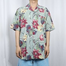 画像2: 90's〜 POLO Ralph Lauren オールオーバーパターン コットンアロハシャツ M (2)