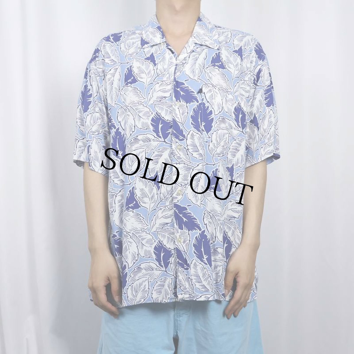 画像2: 90's〜 POLO JEANS CO. Ralph Lauren オールオーバーパターン レーヨンアロハシャツ M (2)