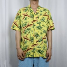 画像2: 90's POLO SPORT Ralph Lauren オールオーバーパターン コットンアロハシャツ S (2)