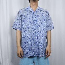 画像3: POLO Ralph Lauren "CALDWELL" ハイビスカス柄 リネン×コットン アロハシャツ M (3)