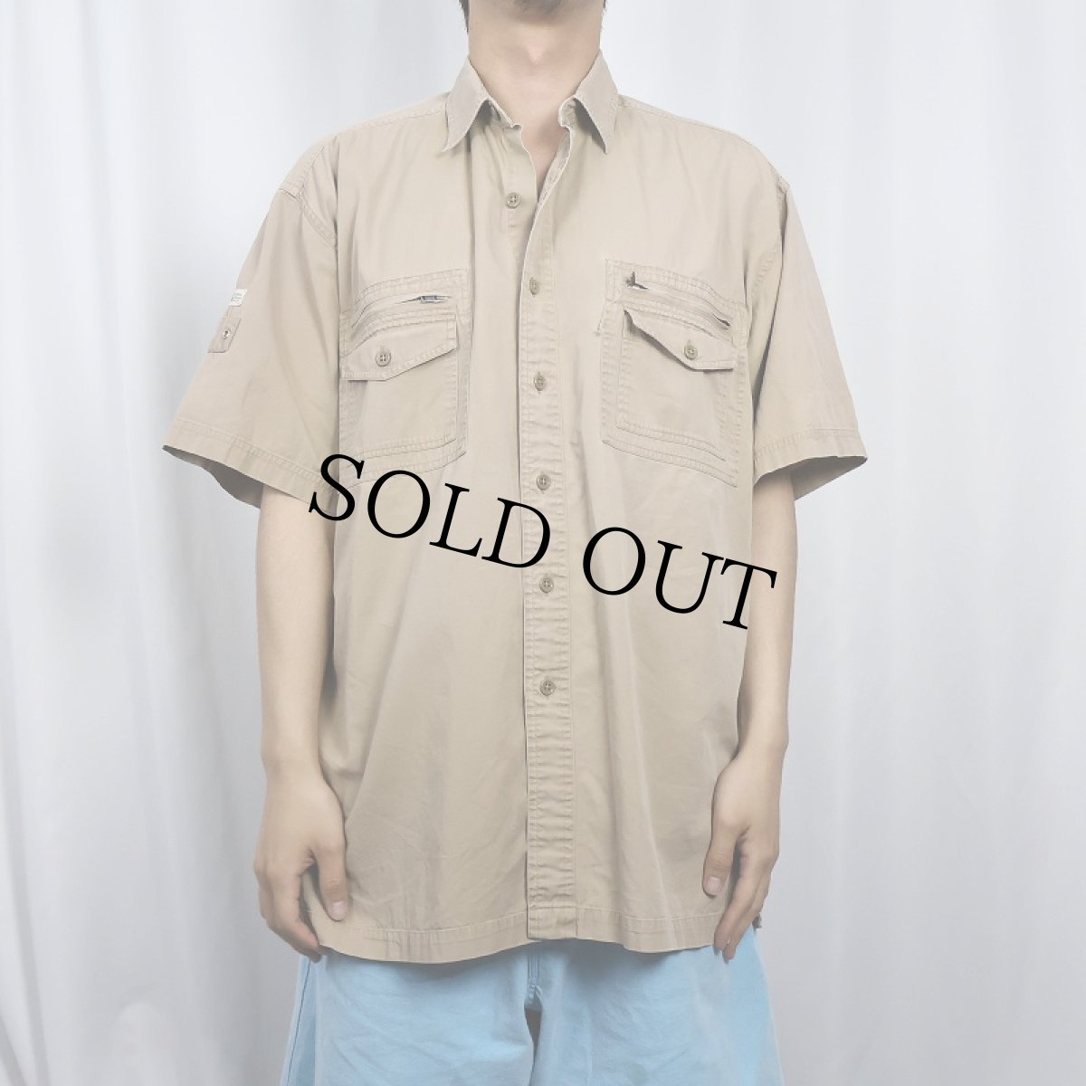 画像2: POLO Ralph Lauren ”HUTCHENSON” コットンフィッシングシャツ L (2)