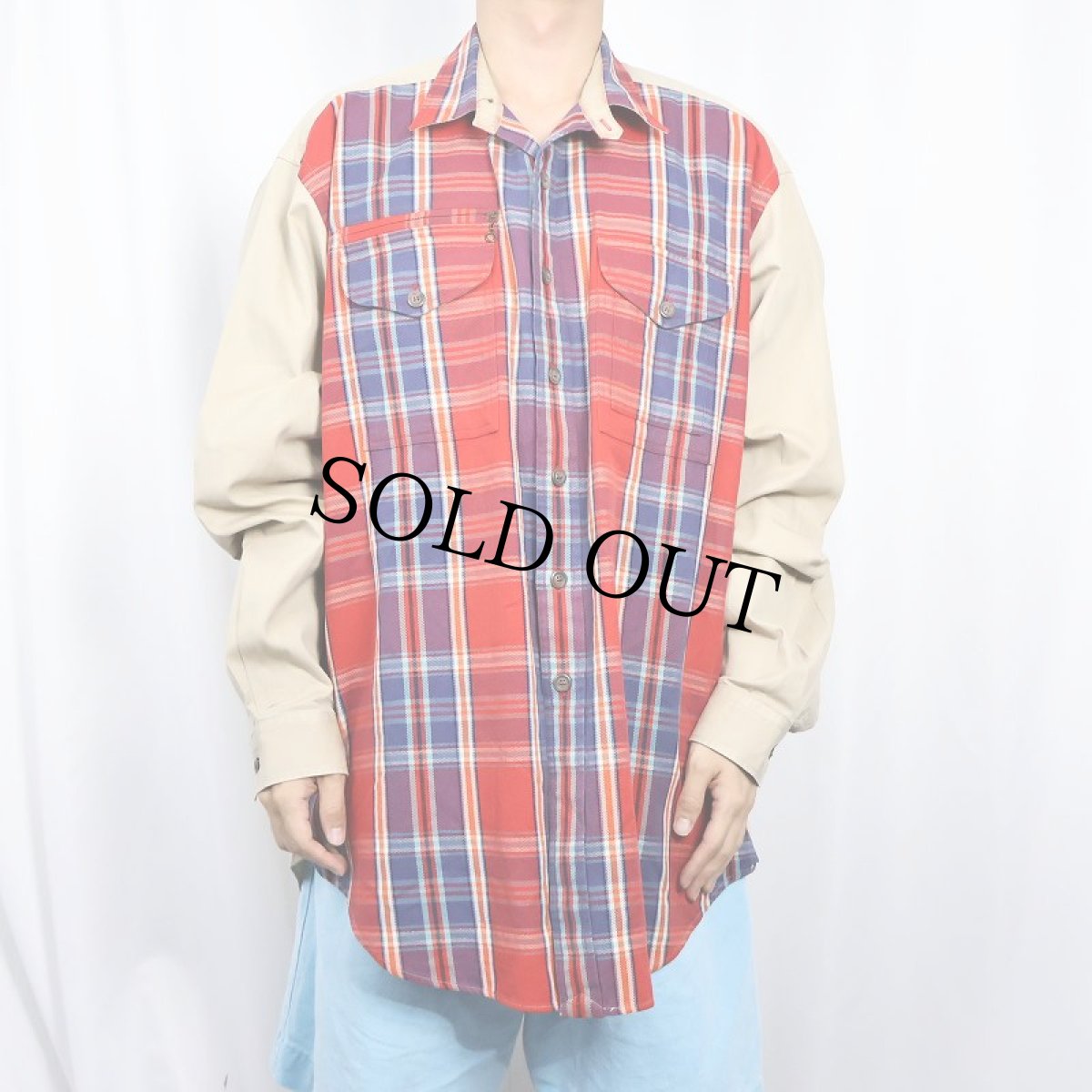 画像2: POLO Ralph Lauren "THICKET" チェック柄 チンスト付き コットンワークシャツ XL (2)