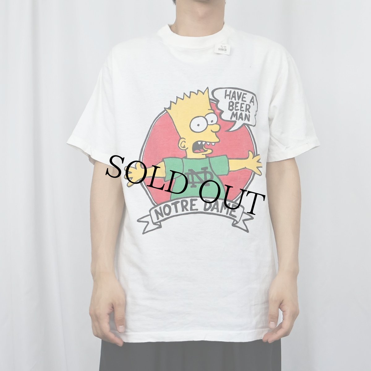 画像2: 90〜2000's THE SIMPSONS "NOTRE DAME" キャラクタープリントTシャツ XL (2)