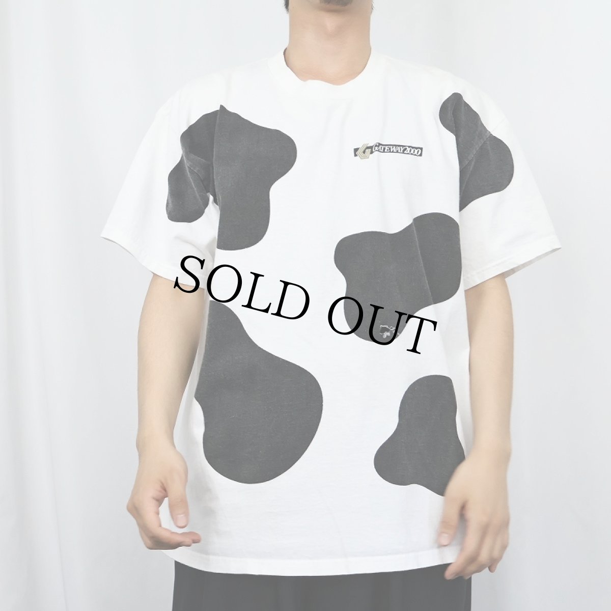 画像2: 90's GATEWAY2000 USA製 牛柄 コンピューター企業Tシャツ XL (2)