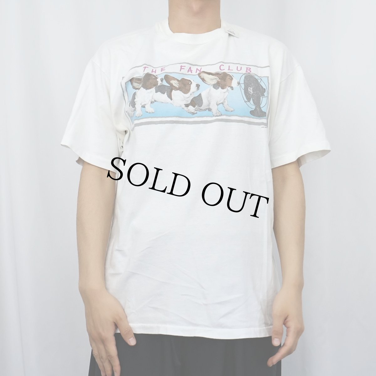 画像2: 90's "THE FAN CLUB" 犬イラストプリントTシャツ L (2)