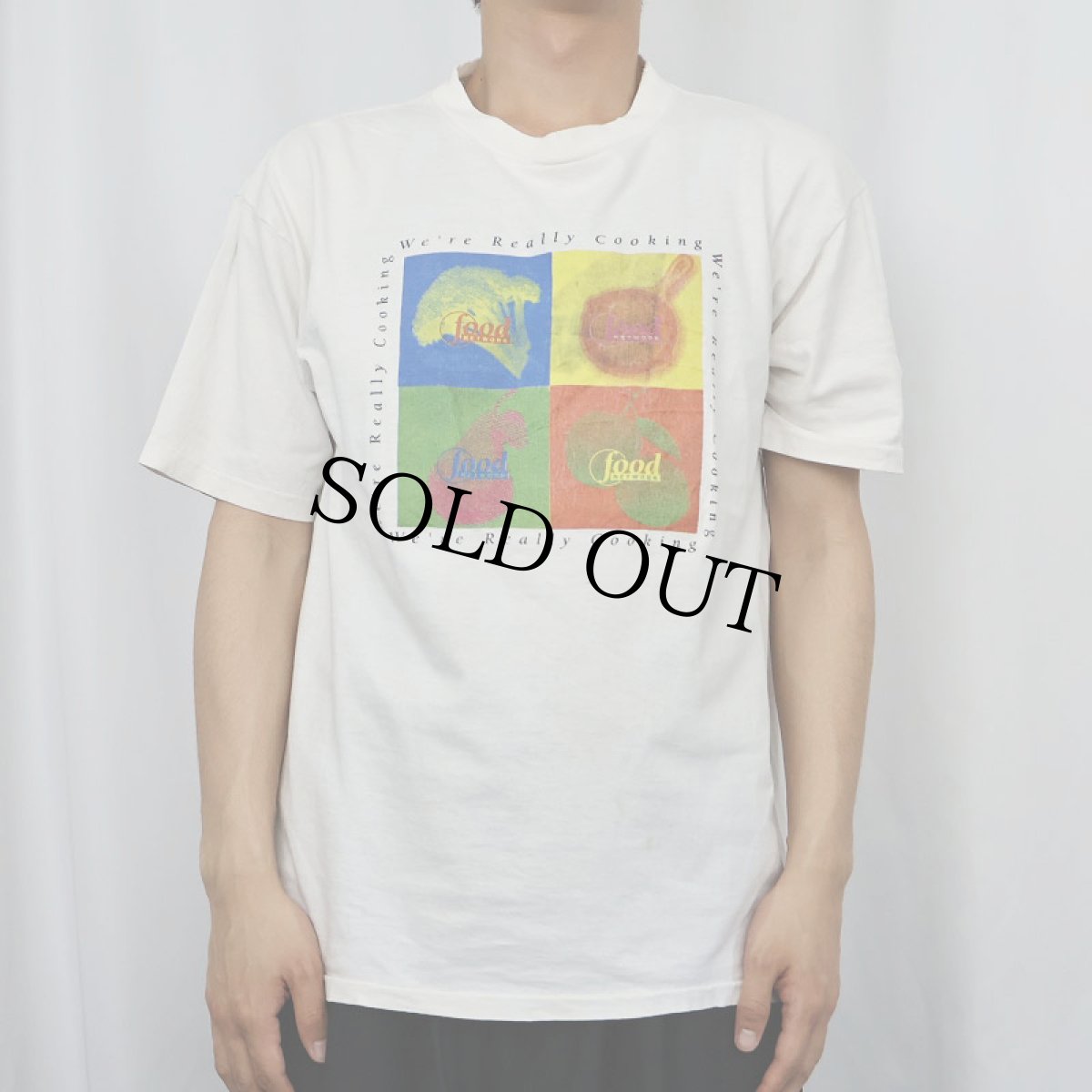 画像2: 90's Food NETWORK USA製 テレビ局企業プリントTシャツ L (2)