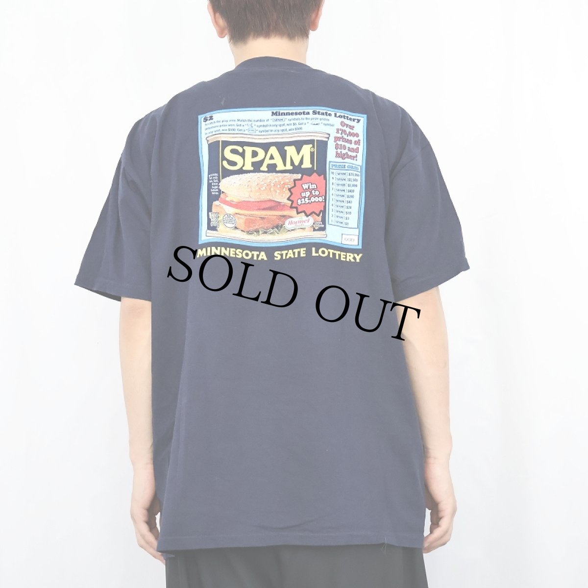 画像3: 90's SPAM プリントTシャツ NAVY XL (3)