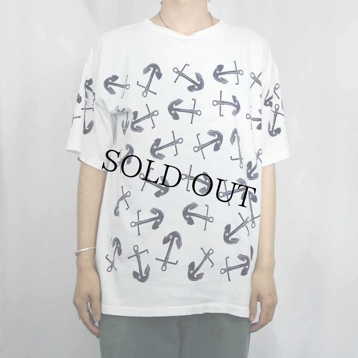 画像2: 90's MICHIGAN RAG CO. USA製 アンカー柄 プリントTシャツ (2)