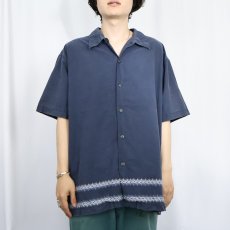 画像2: Levi's SILVERTAB 幾何学模様 コットンシャツ XL (2)