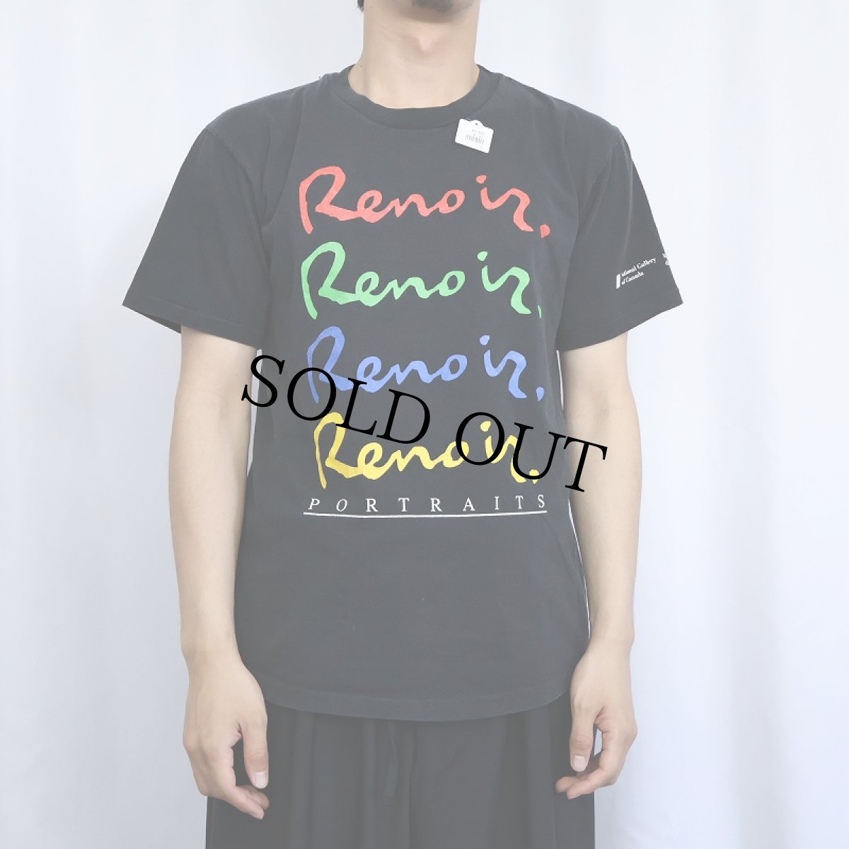 画像2: 90's National Gallery of Canada USA製 "Renoir Portraits" アートプリントTシャツ BLACK M (2)
