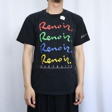 画像2: 90's National Gallery of Canada USA製 "Renoir Portraits" アートプリントTシャツ BLACK M (2)