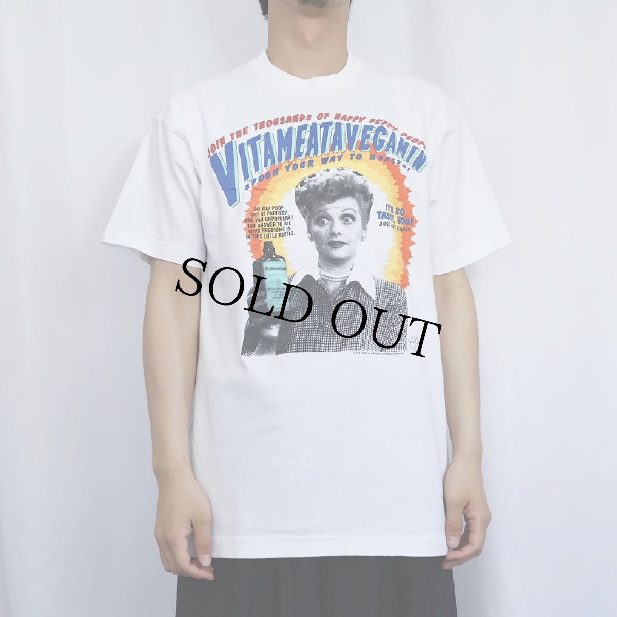 画像2: 90's I Love Lucy USA製 "Vitameatavegamin" テレビドラマ プリントTシャツ L (2)