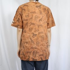 画像3: 90's USA製 ZOO KNOXBILLE TENNESSEE 動物園 アニマルプリントTシャツ L (3)