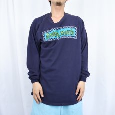 画像2: 90's Smash month USA製 ロックバンド プリントロンT NAVY XL (2)
