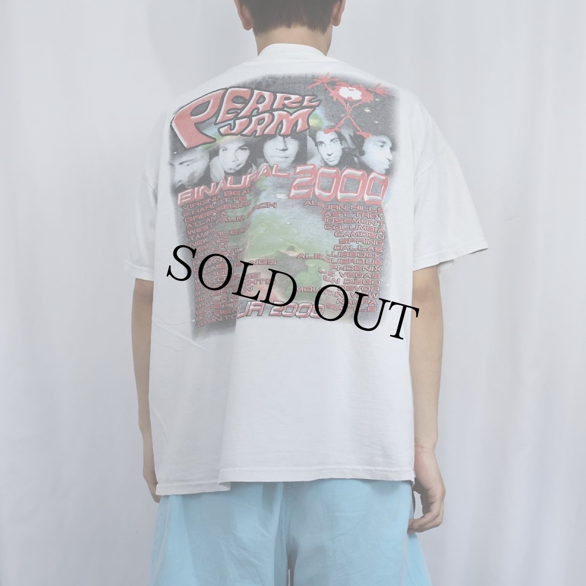 画像3: PEARL JAM "BINAURAL 2000" オルタナティブロックバンドツアーTシャツ XL (3)