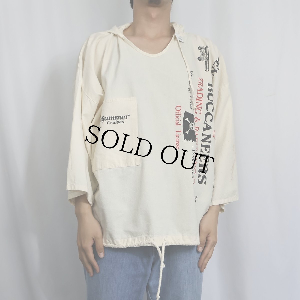 画像2: 90's LA TRENZZ INTERNATIONAL ”CARIBBEAN PIRATES” コットンフーディー ONESIZE (2)