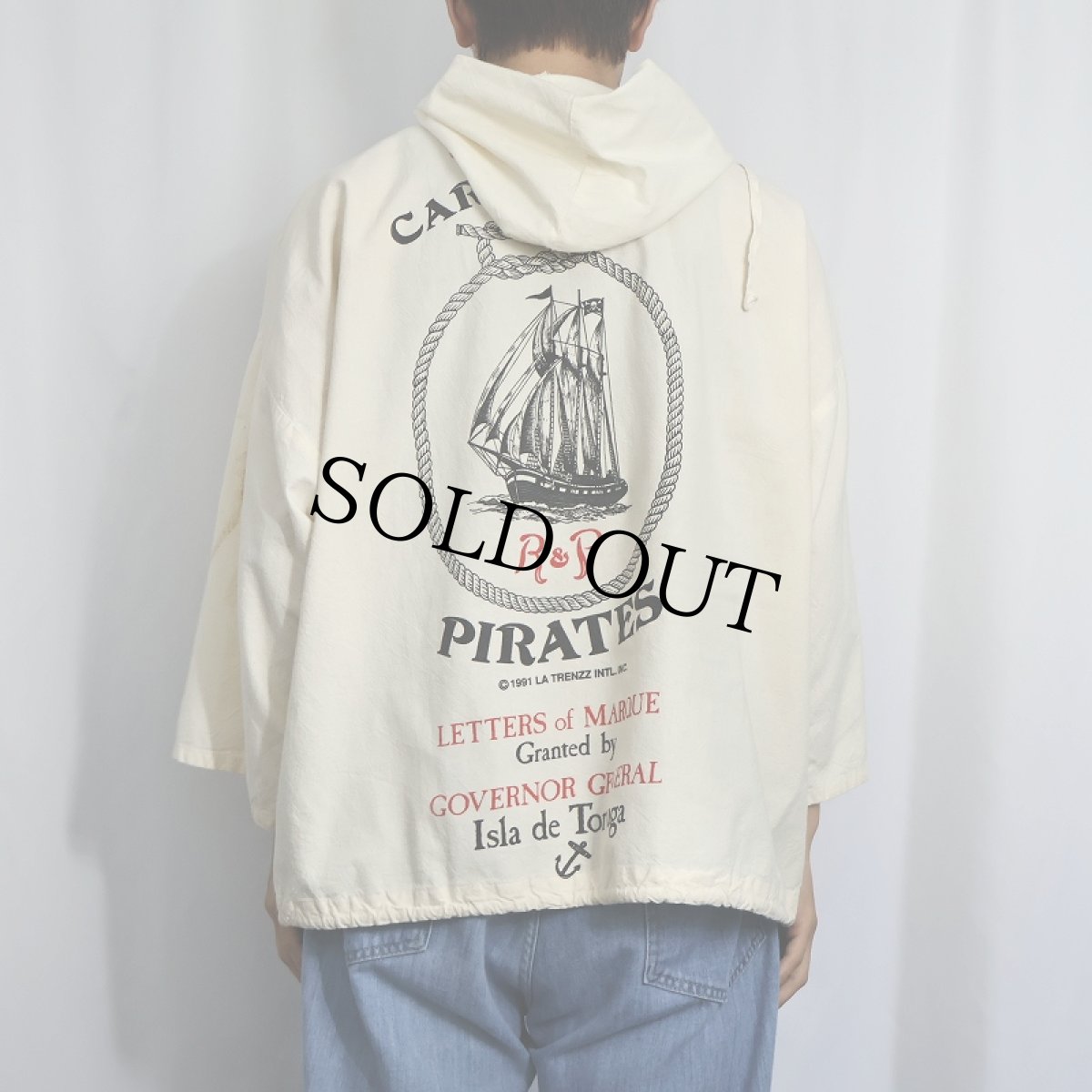 画像3: 90's LA TRENZZ INTERNATIONAL ”CARIBBEAN PIRATES” コットンフーディー ONESIZE (3)