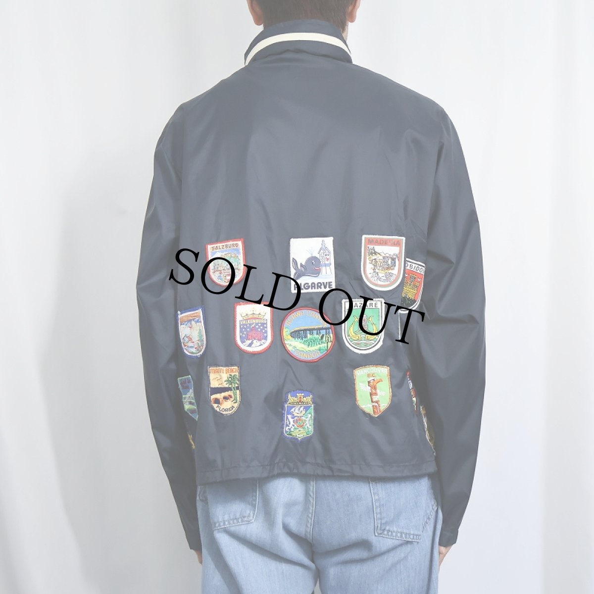 画像3: 80's AMEREX ワッペン付き ナイロンジャケット NAVY L (3)