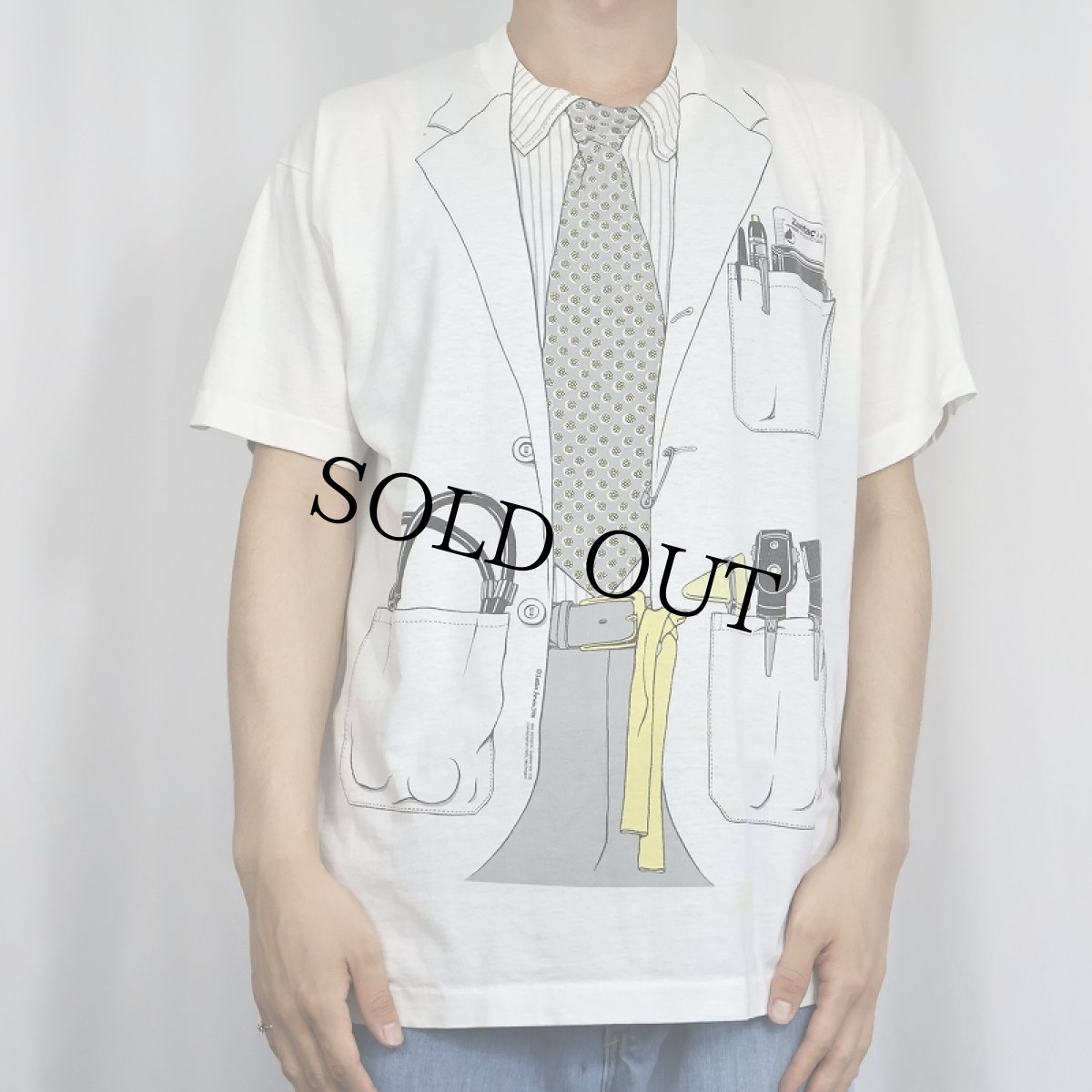 画像2: 90's Leslie Arwin USA製 "Zantac" メディカルイラストレーター 騙し絵プリントTシャツ XL (2)