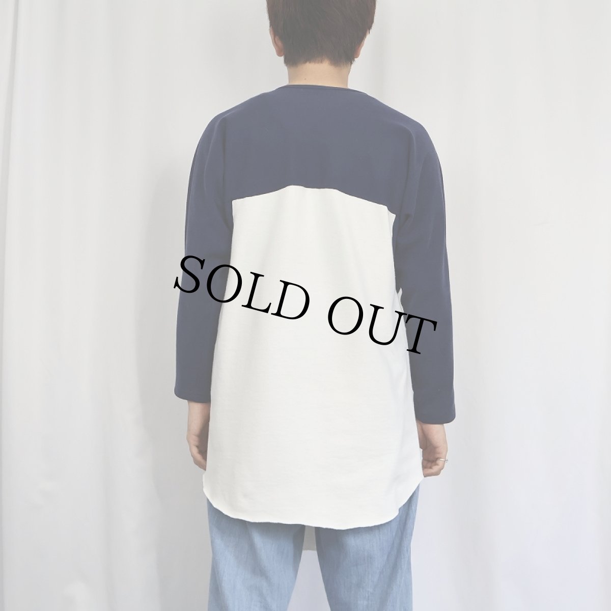 画像3: 80〜90's RUSSELL ATHLETIC USA製 猫目ボタン ナイロン×コットン フットボールTシャツ XL (3)