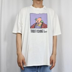 画像2: 80's USA製 "TROUT FISHING IN AMERICA" シュールイラストプリントTシャツ XXL (2)