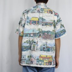 画像3: 90's Reyn Spooner 総柄 3点留め コットンボタンダウンシャツ L (3)