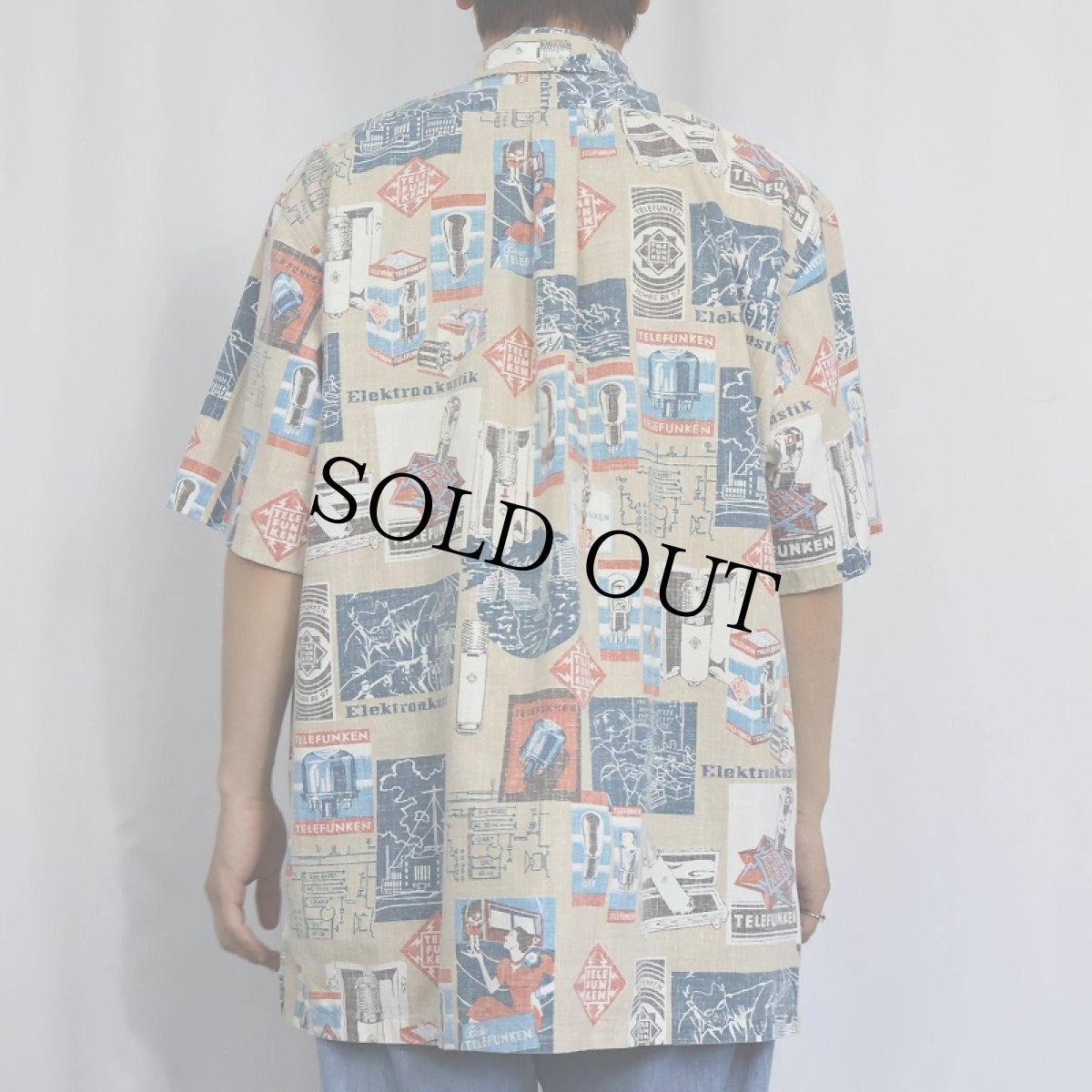 画像3: 90's Reyn Spooner 総柄 スプーナークロス 3点留め コットン×ポリエステルボタンダウンシャツ XL (3)