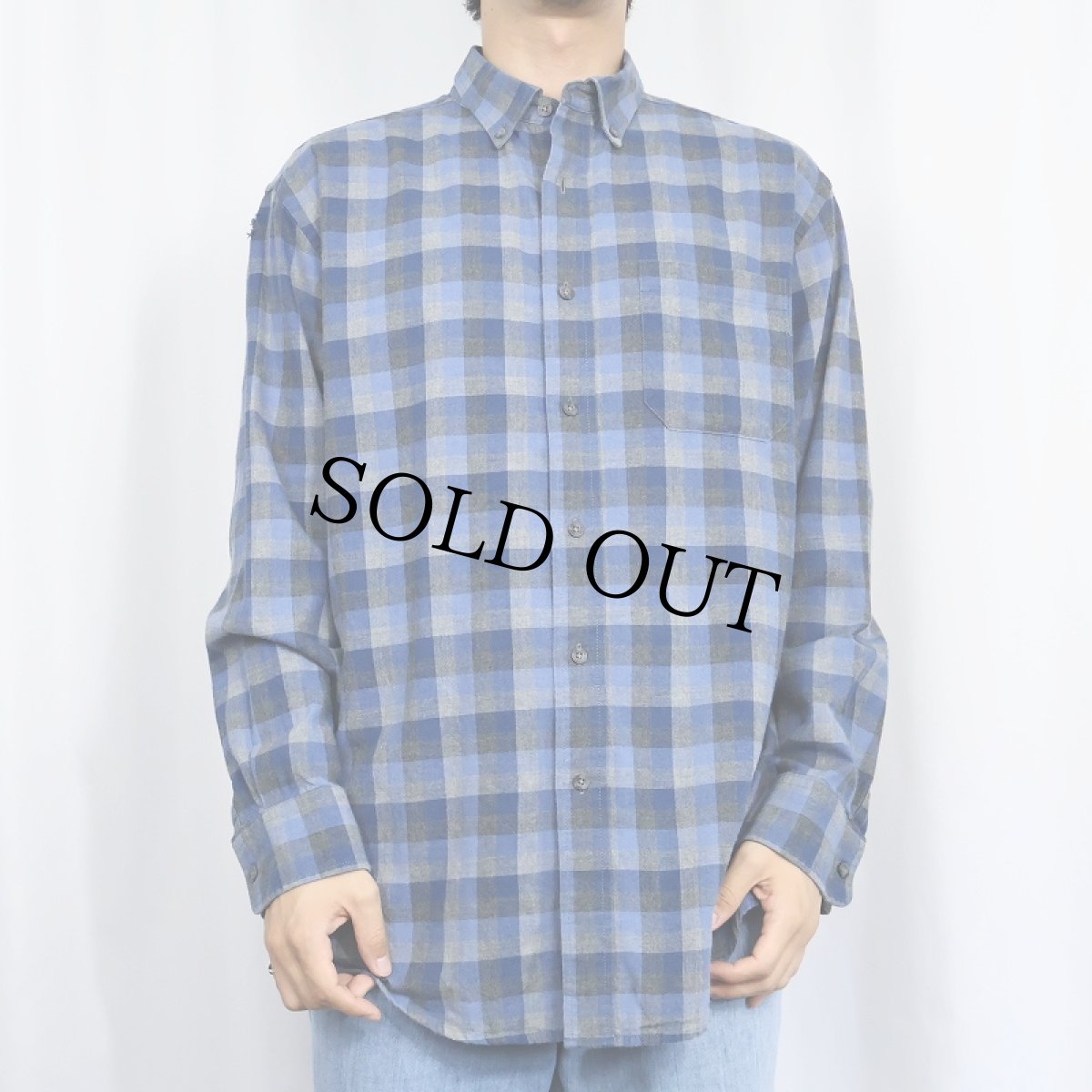 画像2: PENDLETON "LANDRY" チェック柄 コットンボタンダウンシャツ L (2)