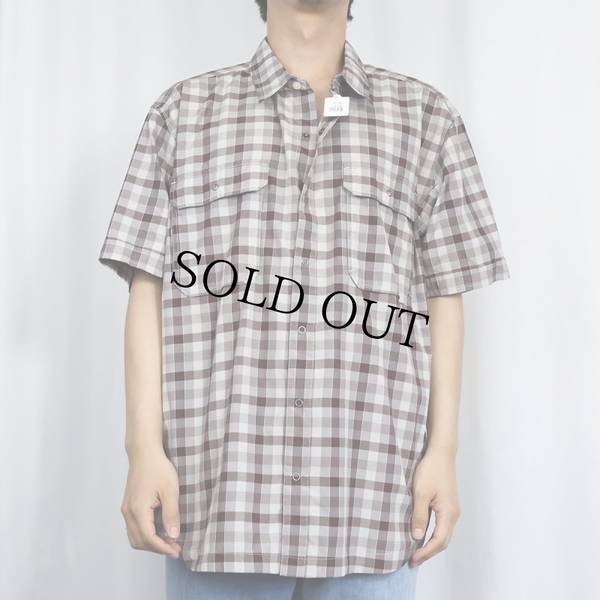 画像2: 2011SS Patagonia チェック柄 ポリエステル×ナイロンシャツ XL (2)