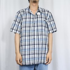 画像2: 2015SS Patagonia チェック柄 ポリエステル×コットンシャツ L (2)