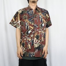 画像2: 〜90's Eddy Y Collection by Reyn Spooner ミュージック柄 コットンシャツ L (2)