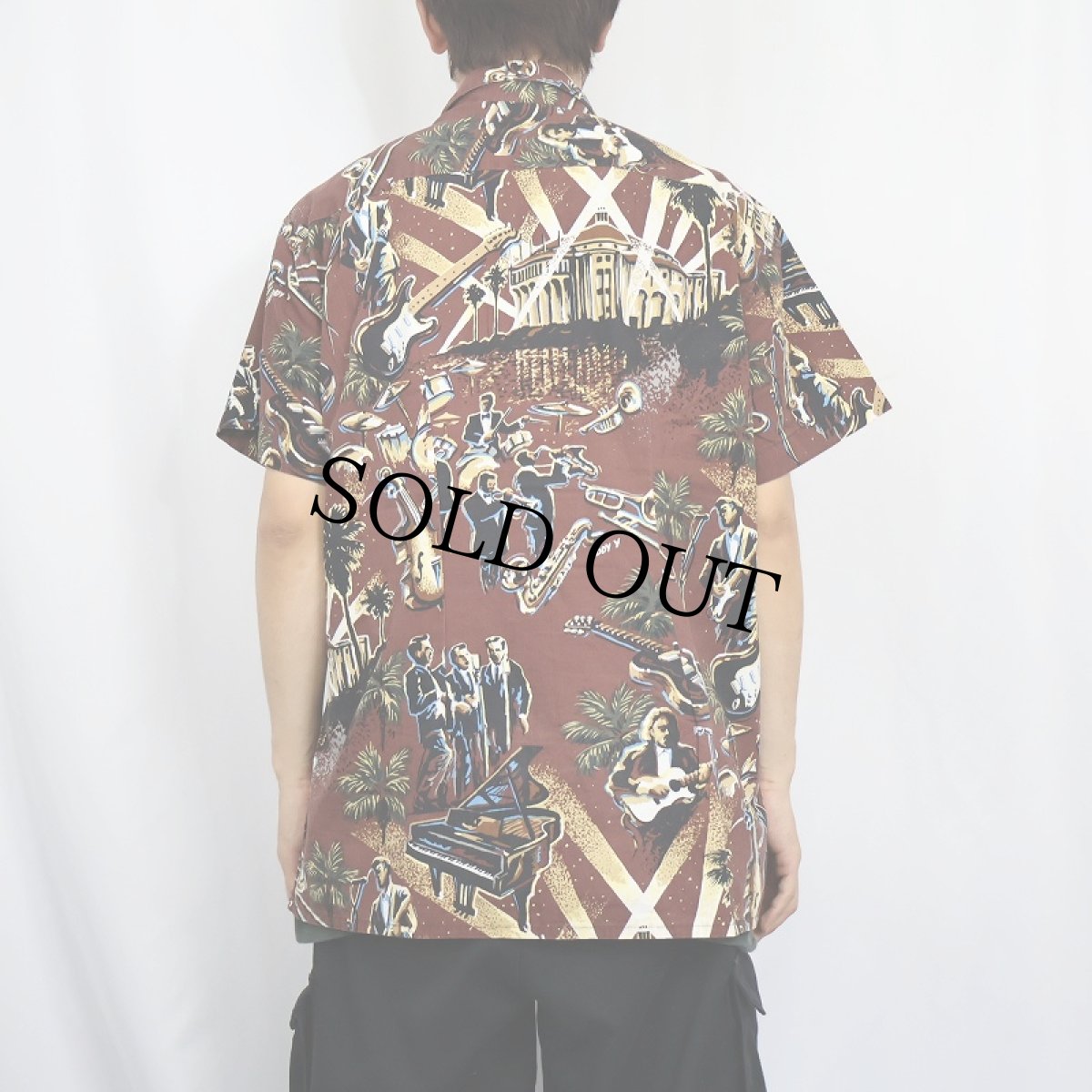 画像3: 〜90's Eddy Y Collection by Reyn Spooner ミュージック柄 コットンシャツ L (3)