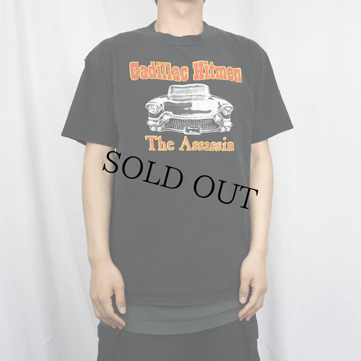 画像2: 90's Cadillac Hitmen "The Assassin" サーフロックバンドTシャツ BLACK L (2)