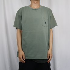 画像2: 90's POLO Ralph Lauren USA製 ロゴ刺繍 ポケットTシャツ L (2)