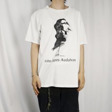 画像2: 90's LARGELY LITERARY USA製 "John James Audubon" 画家 イラストプリントTシャツ L (2)