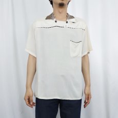 画像2: 50's Somerset レーヨンピーターパンシャツ L (2)
