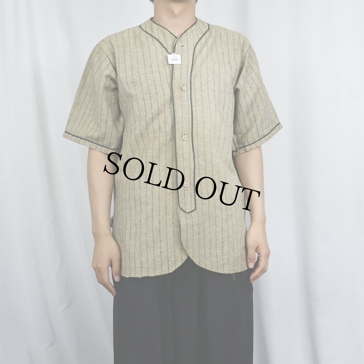 画像2: 30~40's ウールベースボールシャツ (2)