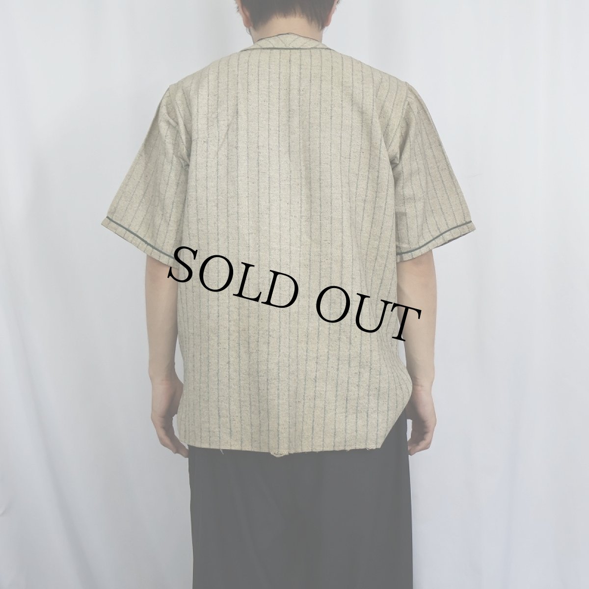 画像3: 30~40's ウールベースボールシャツ (3)