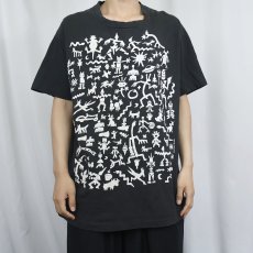 画像2: 80's Ken Brown USA製 アートプリントTシャツ BLACK XL (2)