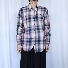 画像2: 2014AW Patagonia "ORGANIC COTTON" オンブレーチェック柄コットンシャツ M (2)