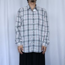 画像2: 2013AW Patagonia チェック柄 ナイロン× ポリエステルシャツ L (2)