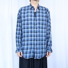 画像2: 2000's Patagonia "ORGANIC COTTON" オンブレーチェック柄コットンシャツ M (2)