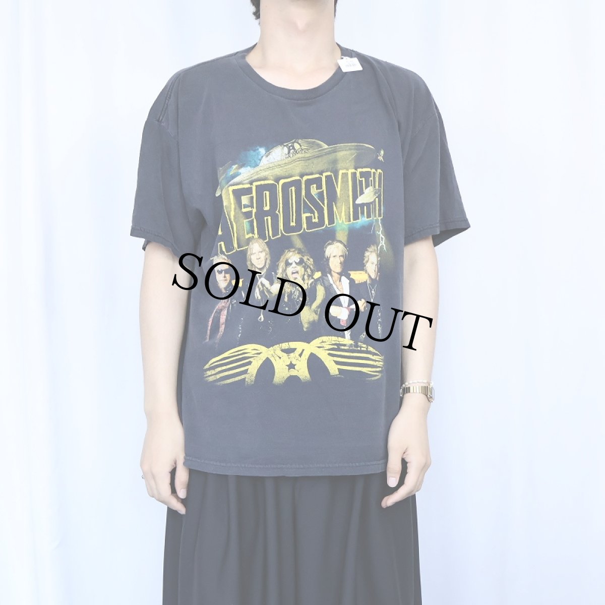 画像2: 2000's AEROSMITH "2014 Global Warming Tour" ロックバンドツアーTシャツ BLACK XL (2)