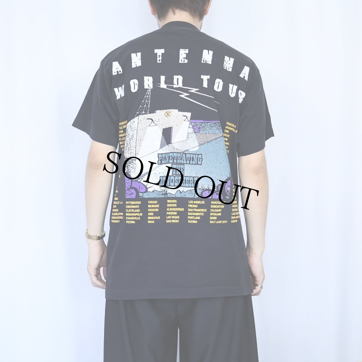 画像3: 90's ZZ TOP USA製 "ANTENNA" ロックバンドツアーTシャツ BLACK L (3)