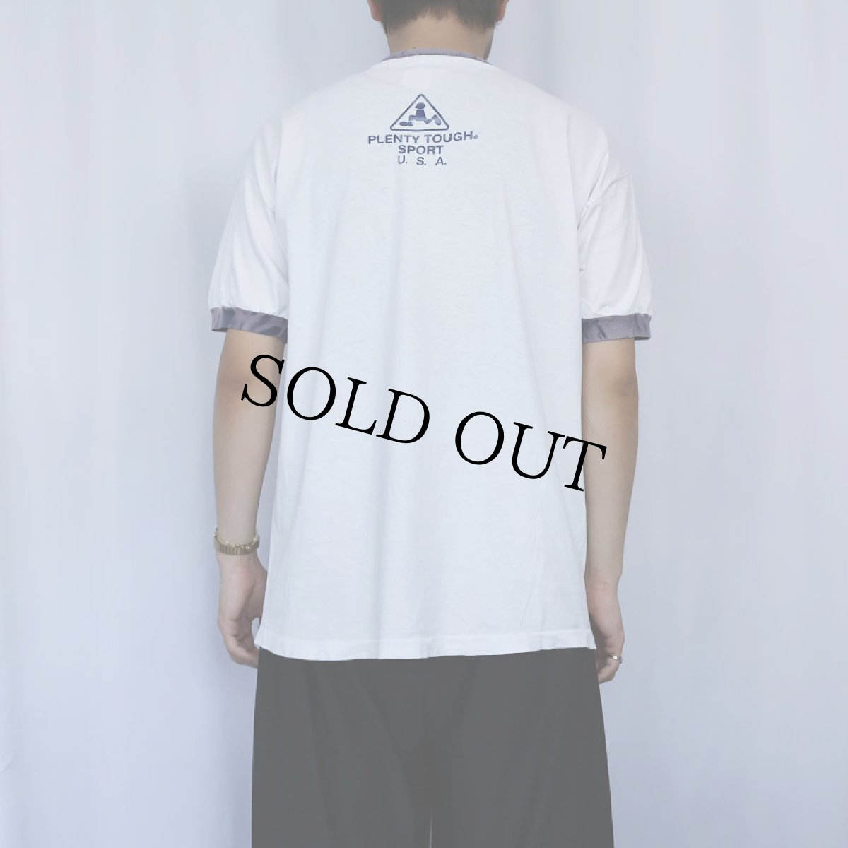 画像3: 90's PLNETY TOUGH SPORT  ロゴプリントリンガーTシャツ L (3)