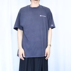画像2: 90's Champion USA製 ロゴプリントTシャツ BLACK L (2)
